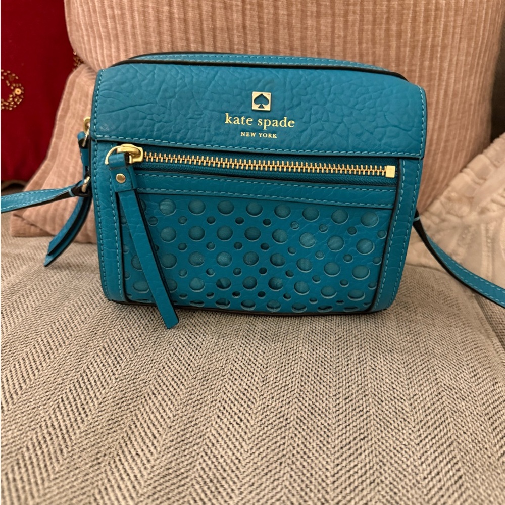Kate Spade Teal Crossbody Bag with Gold Accents NWOT